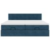vidaXL Ottomani voodiraam madratsitega, tumesinine, 200x200 cm, samet