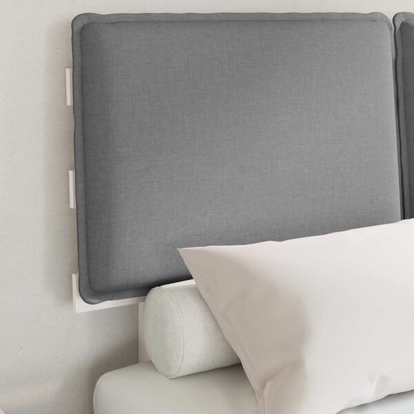 vidaXL Voodiraam Pehme Peatoega peaga Helehall 120 x 200 cm Tahke m&auml;nd