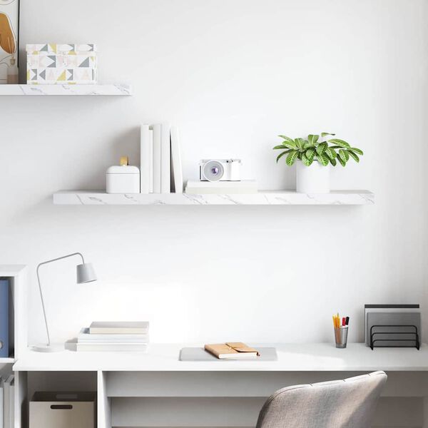 vidaXL Seinariiul Valge Marmor 120 x 23,5 x 4 cm Tehispuit