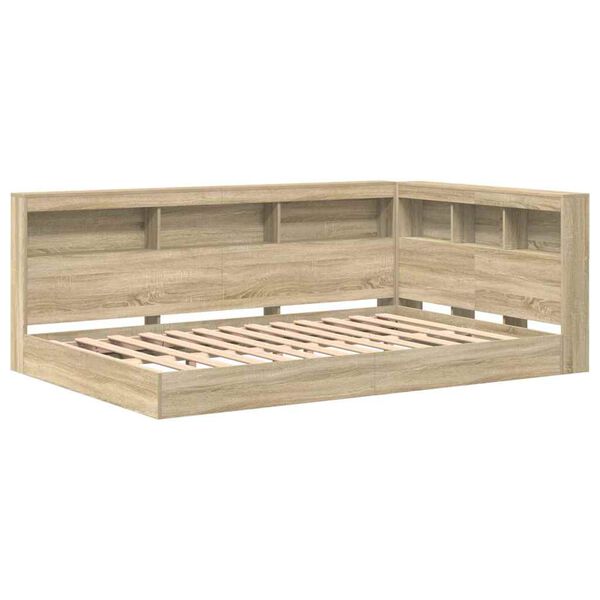 vidaXL Raamatukapitsee voodi peaga Sonoma tamm 120 x 190 cm Tehispuit