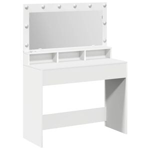 vidaXL Riietumislaud peeglituledega Valge 100 x 41 x 135 cm Tehispuit