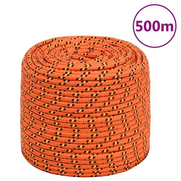 vidaXL paadik&ouml;is, oranž, 10 mm, 500 m, pol&uuml;prop&uuml;leen