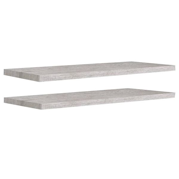 vidaXL seinariiulid 2 tk, betoonhall, 90 x 23,5 x 3,8 cm MDF