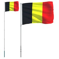 vidaXL Belgia lipp ja lipumast, 5,55 m, alumiinium