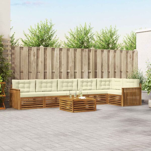 vidaXL V&auml;li diivanikomplekt padjaga 7 pcs Looduslik ja kreem