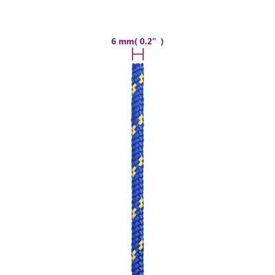 vidaXL paadiköis, sinine, 6 mm, 25 m, polüpropüleen
