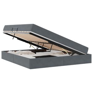 vidaXL Voodi hoiukohaga ja madratsiga Tumehall 180 x 200 cm Samet