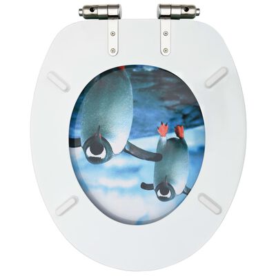 vidaXL WC prill-lauad pehmelt sulguva kaanega 2 tk, MDF, pingviinid