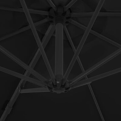 vidaXL konsooldisainiga päikesevari, teraspost, must, 300 cm