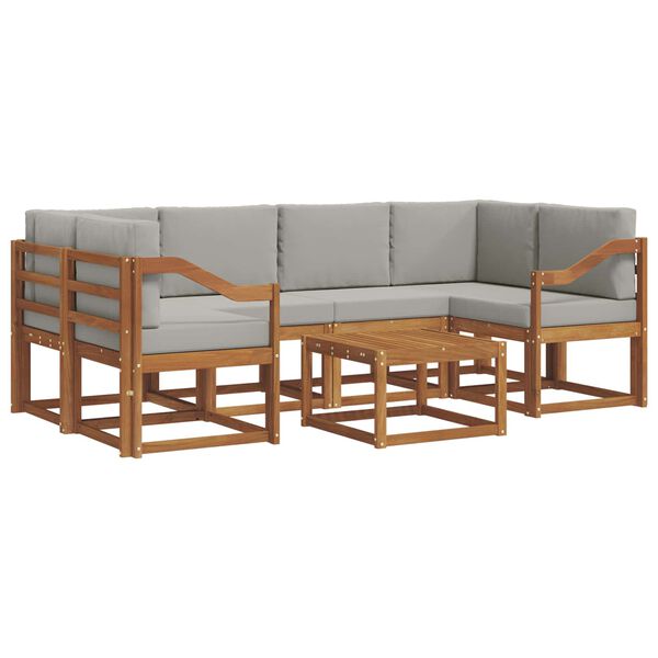 vidaXL V&auml;li diivanikomplekt padjaga 7 pcs Looduslik ja Hele Hall