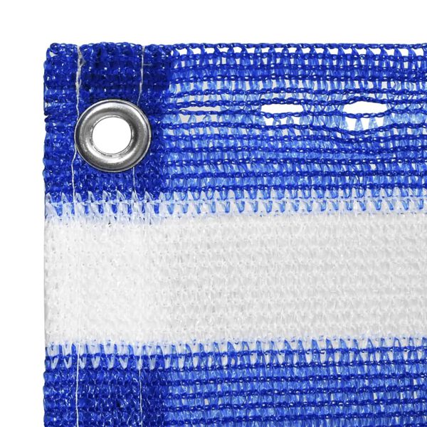vidaXL rõdusirm, sinine ja valge, 120 x 400 cm, HDPE
