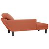 vidaXL Chaise Lounge padja punase oranži velvetist kangaga