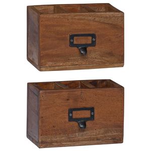 vidaXL Pliiatzikott Mitmev&auml;rviline 18 x 10 x 12 cm Tugev Mahagoni Puit