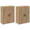 vidaXL Seinale kinnitatav kapp 2 pcs K&auml;sit&ouml;&ouml;puu 69,5 x 34 x 90 cm