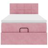 vidaXL Ottomani voodiraam madratsiga, roosa, 90x190cm, samet