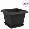 vidaXL Taimepotid 24 pcs Must 23 x 23 x 17,5 cm Plastmass