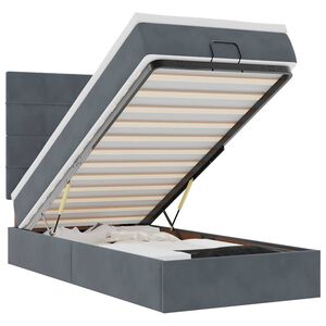 vidaXL Ottomani voodiraam madratsitega, tumehall, 100x200 cm, samet