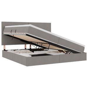 vidaXL LED-valgusega hoiuvoodi Pruunikashall 200 x 200 cm Pol&uuml;ester