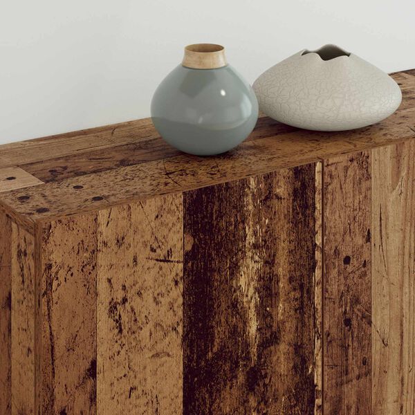 vidaXL Teleri seinakapp Seinale kinnitatav 5 pcs Vana puit Tehispuit