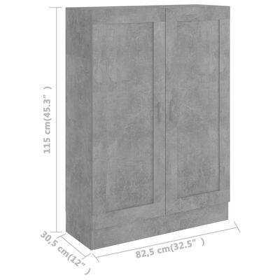 vidaXL raamaturiiul betoonhall 82,5 x 30,5 x 115 cm puitlaastplaat