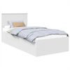 vidaXL Voodi raam peaga Valge 100 x 200 cm Tehispuit