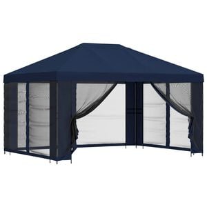 vidaXL Aia telk k&uuml;lgseintega 4 &times; 3 m Sinine Pol&uuml;ester ja teras 190 gsm