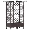 vidaXL T&otilde;stetud Padi Kase ja Katusega Pruun 124 x 40 x 129 cm PP