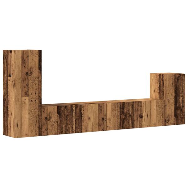 vidaXL 4-osaline telerikapi komplekt Seinale kinnitatav vana puidust