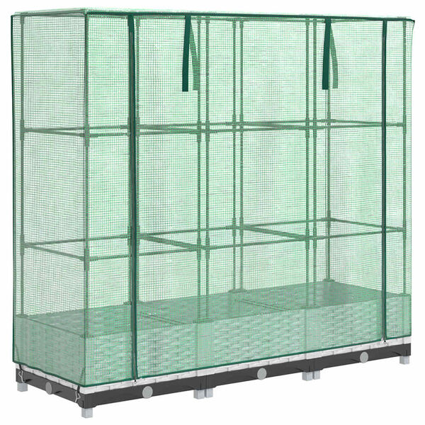 vidaXL taimekast kasvuhoonekattega, rotangi v&auml;limus, 120 x 40 x 123 cm