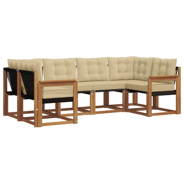 vidaXL V&auml;li diivanikomplekt padjaga 6 pcs Looduslik ja beež