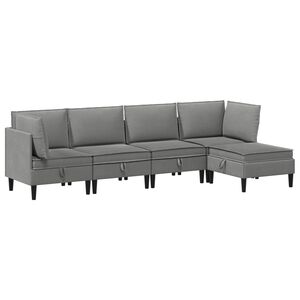 vidaXL Elutoa m&ouml;&ouml;bliseade 5 pcs Tumehall kangas