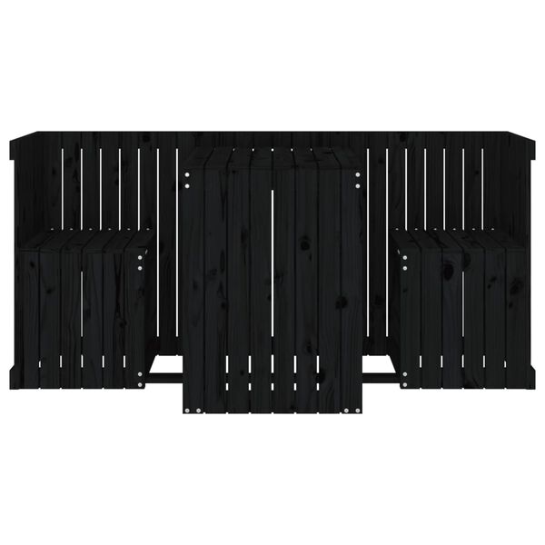 vidaXL 2-kohaline rõdukomplekt, must, männipuit