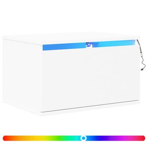 vidaXL seinale kinnitatav &ouml;&ouml;kapp LED-tuledega, valge