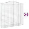 vidaXL kaarekujulised gabioonkorvid 4 tk, 200x50x200/220 cm, raud