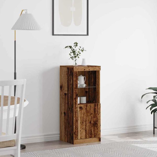 vidaXL LED Kummuti LED -ribatuledega Pruun 41 x 37 x 100 cm Tehispuit