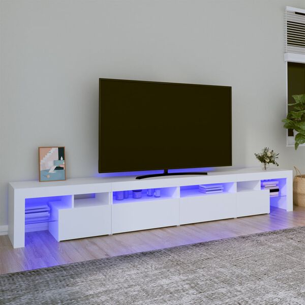 vidaXL telerialus LED-tuledega, valge, 260x36,5x40 cm