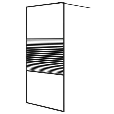 vidaXL dušinurga sein, must, 100 x 195 cm, läbipaistev ESG-klaas