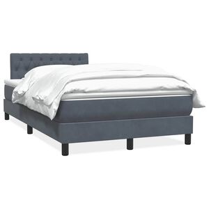 vidaXL Box Vedruvoodi madratsiga Tumehall 120x220 cm samet
