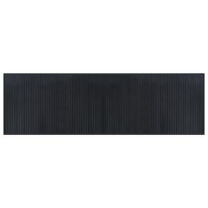 vidaXL vaip ristk&uuml;likukujuline, must, 60 x 200 cm, bambus