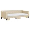 vidaXL diivanvoodi väljatõmmatava osaga, kreemjas, 90x200 cm, kangas