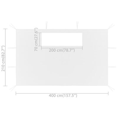 vidaXL lehtla külgseinad akendega 2 tk 4 x 2,1 m valge 70 g/m²