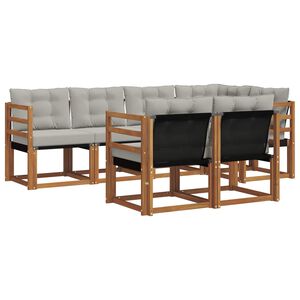 vidaXL V&auml;li diivanikomplekt padjaga 7 pcs Looduslik ja Hele Hall