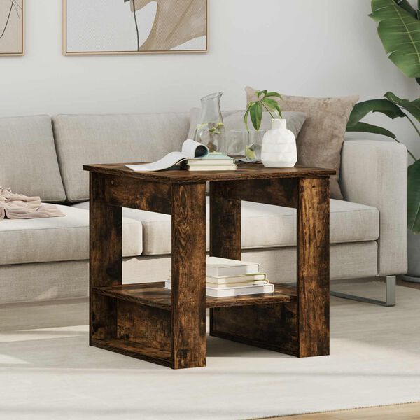 vidaXL Kohvilaud Suitsetatud tamm 51 x 50 x 50 cm Tehispuit