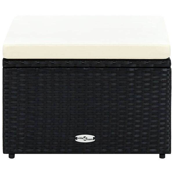 vidaXL jalapink/otoman pol&uuml;rotangist, 53 x 53 x 30 cm must