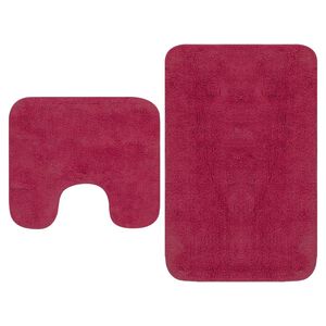 vidaXL vannitoamattide komplekt, 2-osaline, kangas, fuksia
