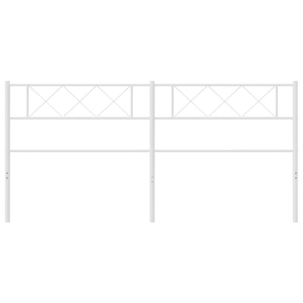 vidaXL metallist vahetatav voodipeats, valge, 193 cm