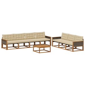 vidaXL V&auml;li diivanikomplekt padjaga 8 pcs Looduslik ja beež