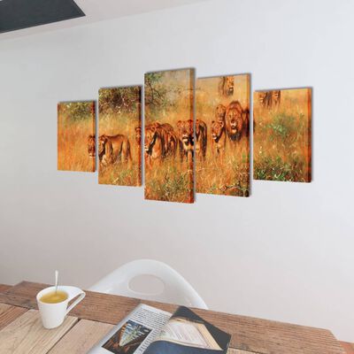 Seinamaalikomplekt lõvidega, 100 x 50 cm