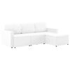 vidaXL 3-kohaline modulaarne diivanvoodi, valge, kunstnahk