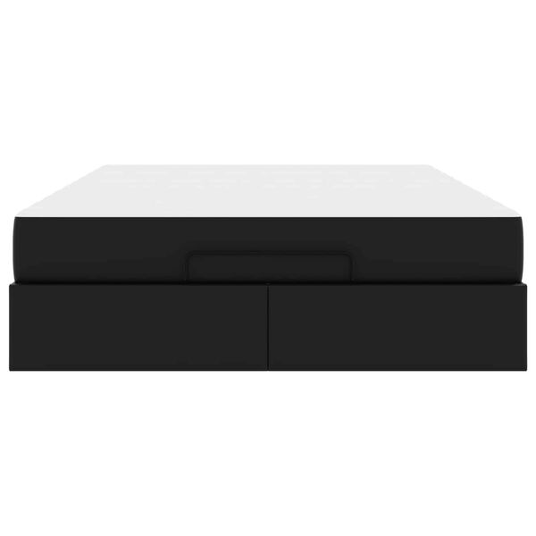 vidaXL Voodiraam madratsiga madratsiga 2 pcs Must PVC